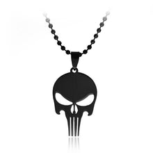 Load image into Gallery viewer, PUNISHER BLACK SKULL NECKLACE