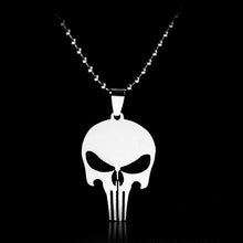 Load image into Gallery viewer, PUNISHER BLACK SKULL NECKLACE