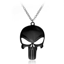 Load image into Gallery viewer, PUNISHER BLACK SKULL NECKLACE