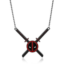 Load image into Gallery viewer, DEADPOOL LOGO AND KNIVES NECKLACE