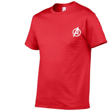 Load image into Gallery viewer, AVENGERS LOGO ON HEART TSHIRT