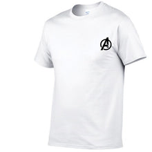 Load image into Gallery viewer, AVENGERS LOGO ON HEART TSHIRT