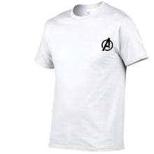 Load image into Gallery viewer, AVENGERS LOGO ON HEART TSHIRT
