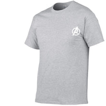 Load image into Gallery viewer, AVENGERS LOGO ON HEART TSHIRT