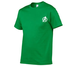 Load image into Gallery viewer, AVENGERS LOGO ON HEART TSHIRT
