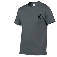 Load image into Gallery viewer, AVENGERS LOGO ON HEART TSHIRT